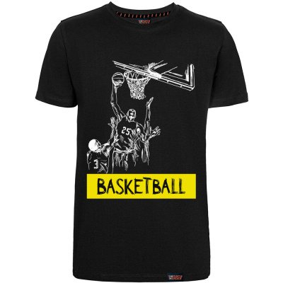 Футболка "Basketball Sketch", баскетбол, черная, мужская