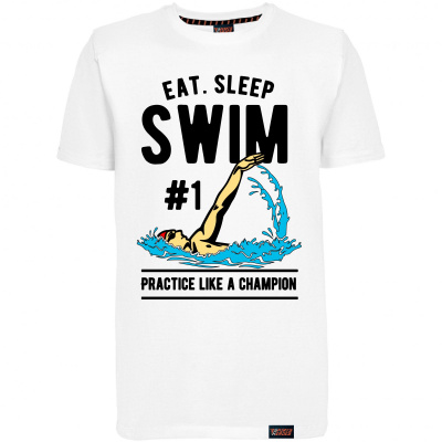 Футболка "Eat. Sleep. Swim", плавание, белая